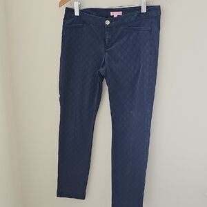 Lilly Pulitzer Dark Blue Textured Pants In Size 6